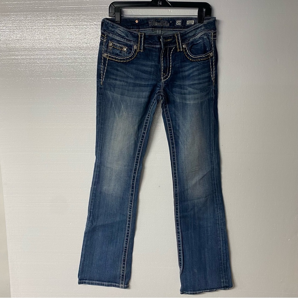 Miss Me Jeans Women Size 29W Low Rise Faded Signature Boot Cut Denim JS50108124